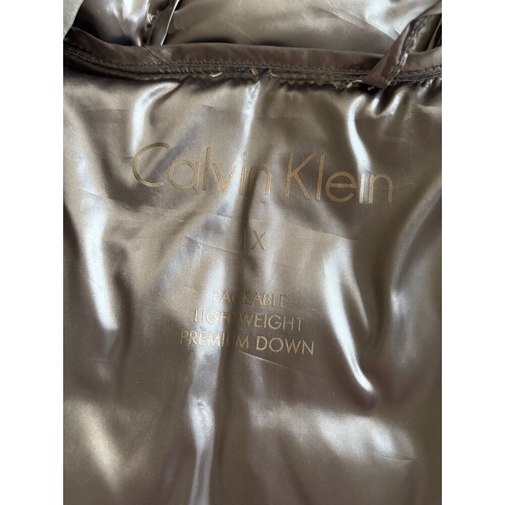 Calvin Klein Lightweight Packable Down Jacket Coat Women's Taupe Brown Coffee 1X - Picture 6 of 11